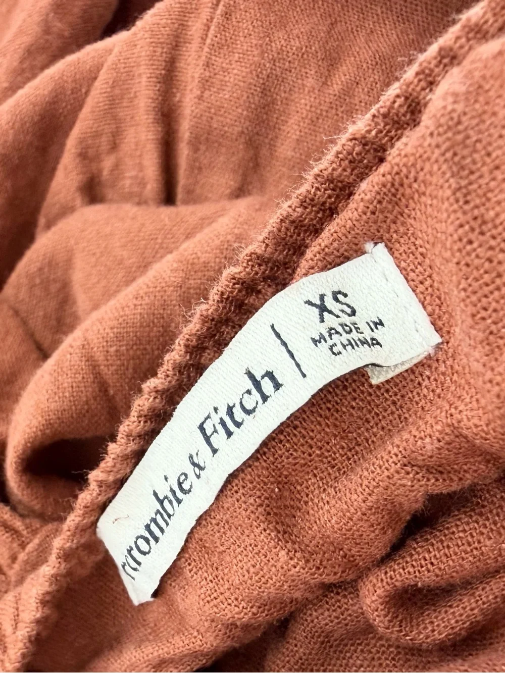 abercrombie and fitch Rust Asymmetrical Tiered Maxi Dress
